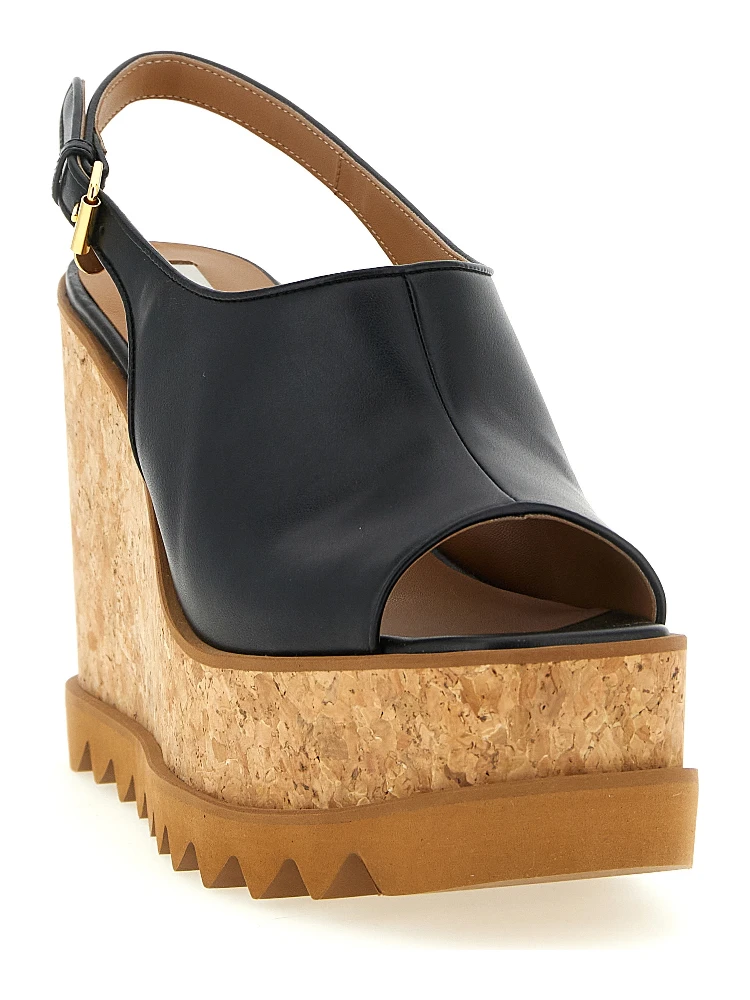 Black Polyurethane Wedge Sandals alternative