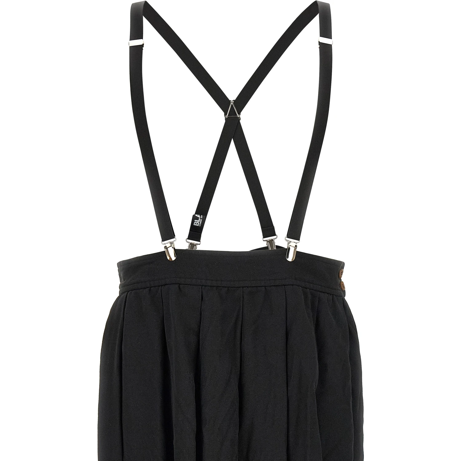 Black Polyester Midi Skirt