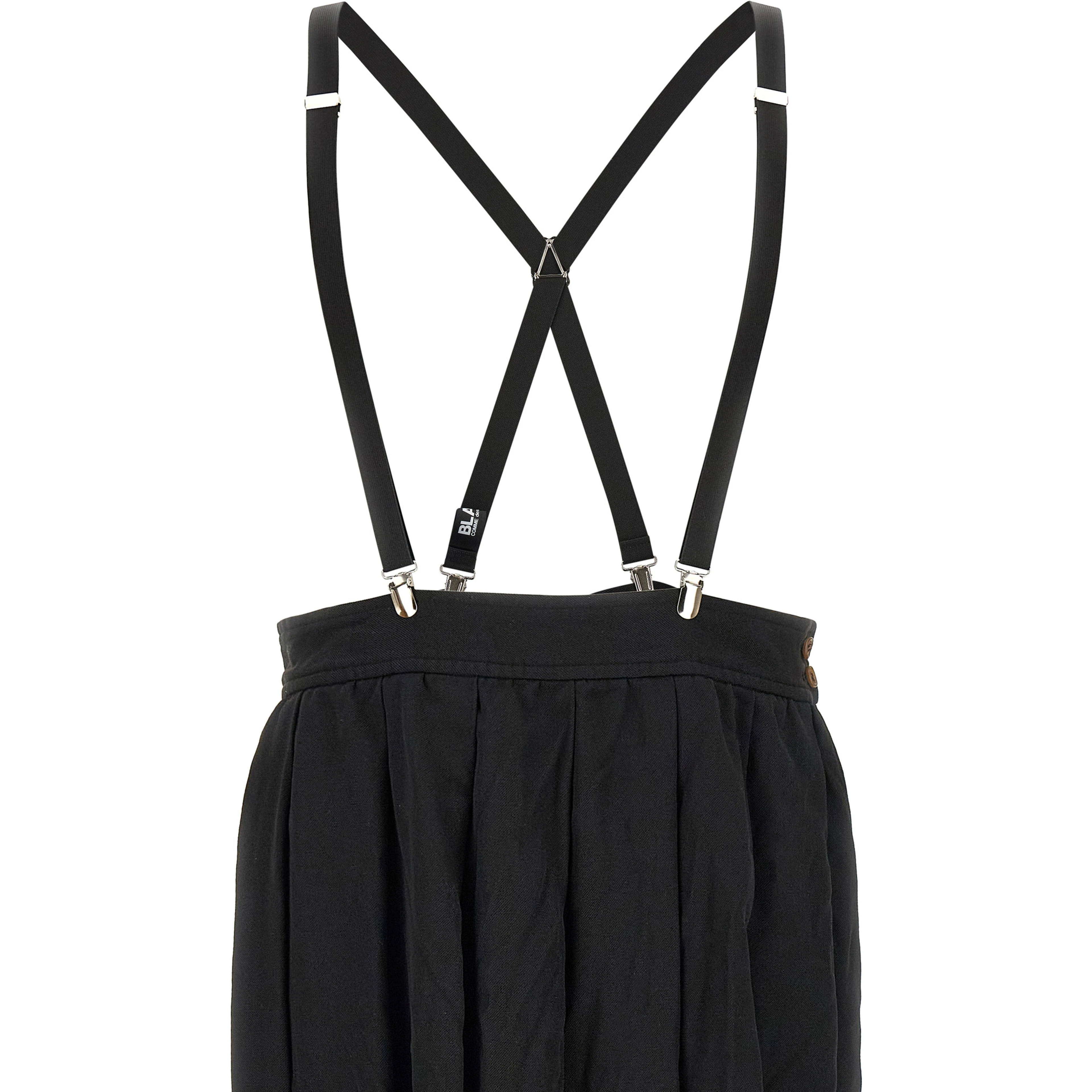 Black Polyester Midi Skirt