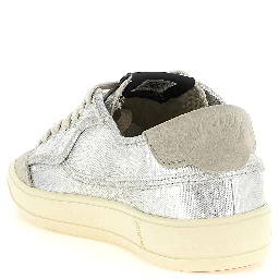 Silver Canvas Low Top Sneakers