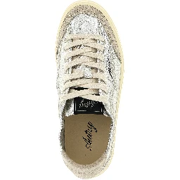 Silver Canvas Low Top Sneakers