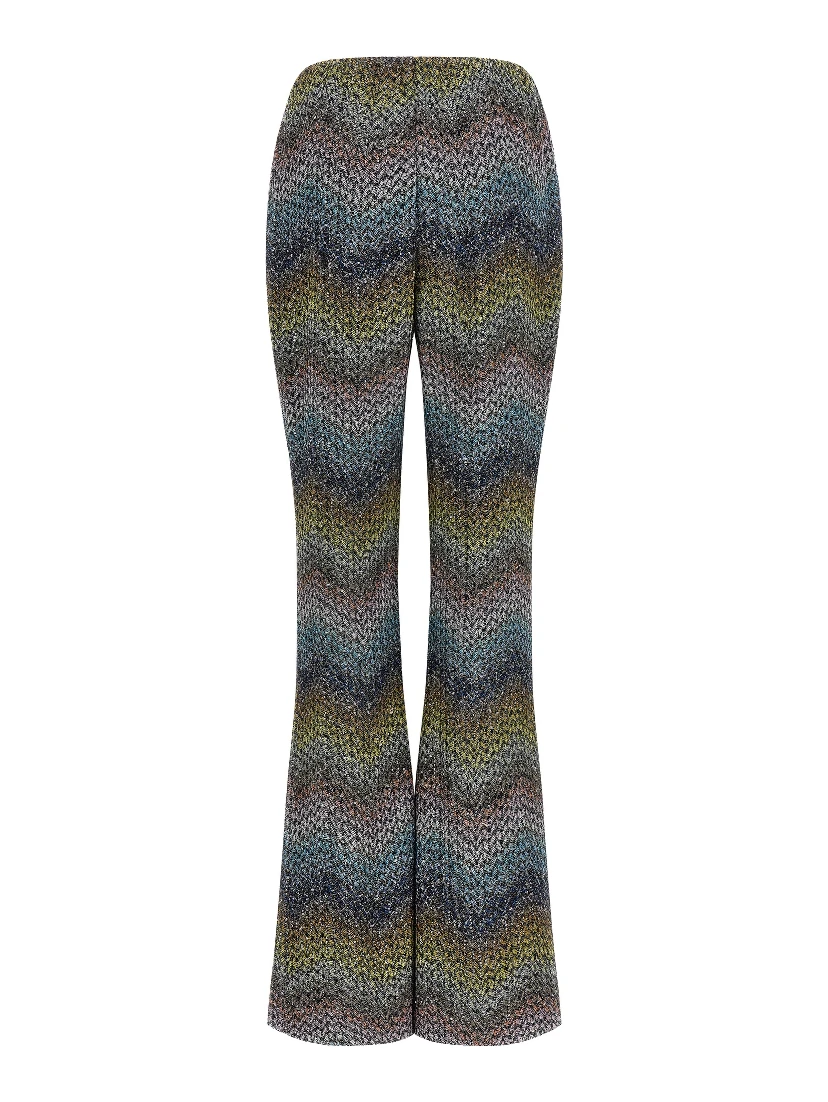 Multicolor Viscose Flared Pants