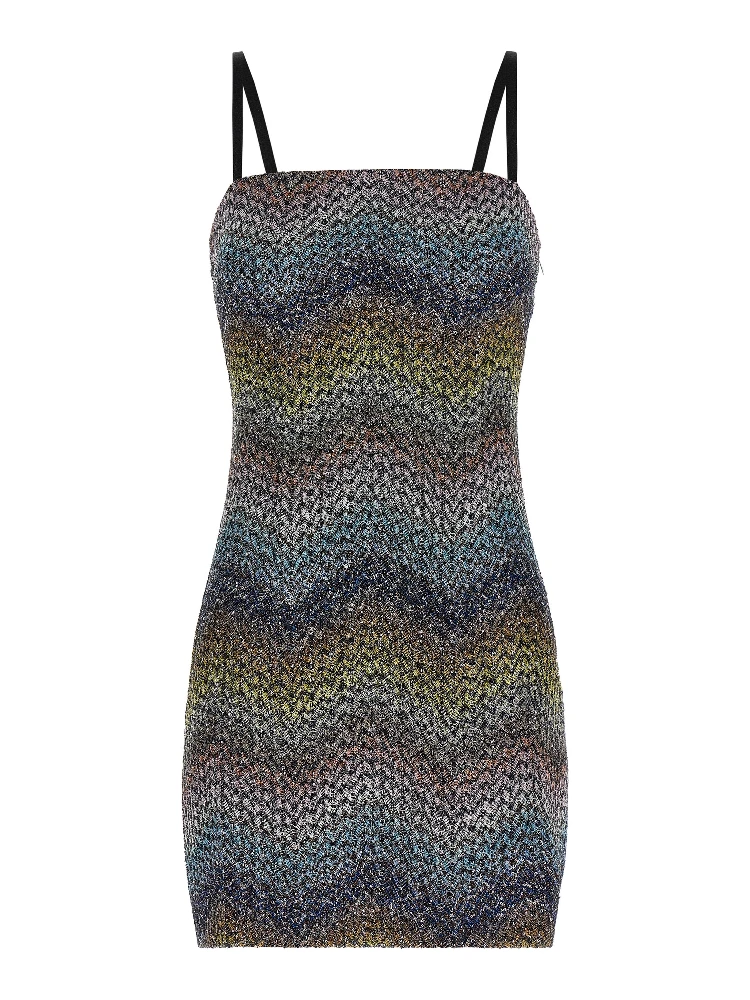 Multicolor Viscose Short Dress