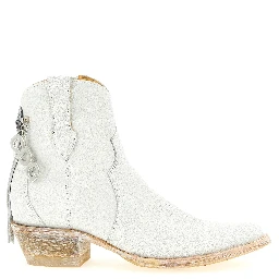 White Cowhide Chelsea Boots