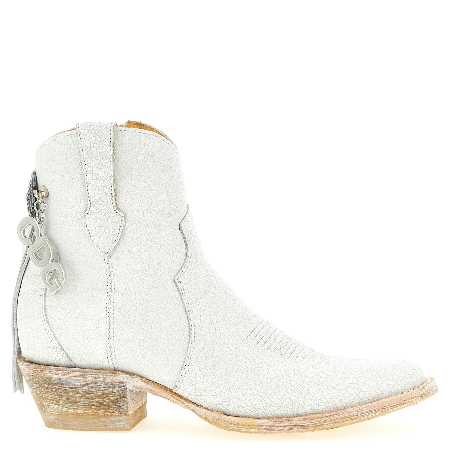 White Cowhide Chelsea Boots