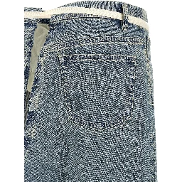 Blue Cotton Mini Skirt