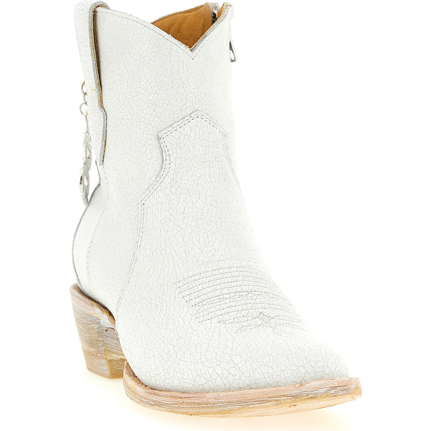 White Cowhide Chelsea Boots