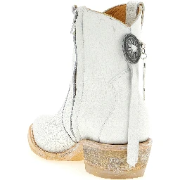 White Cowhide Chelsea Boots
