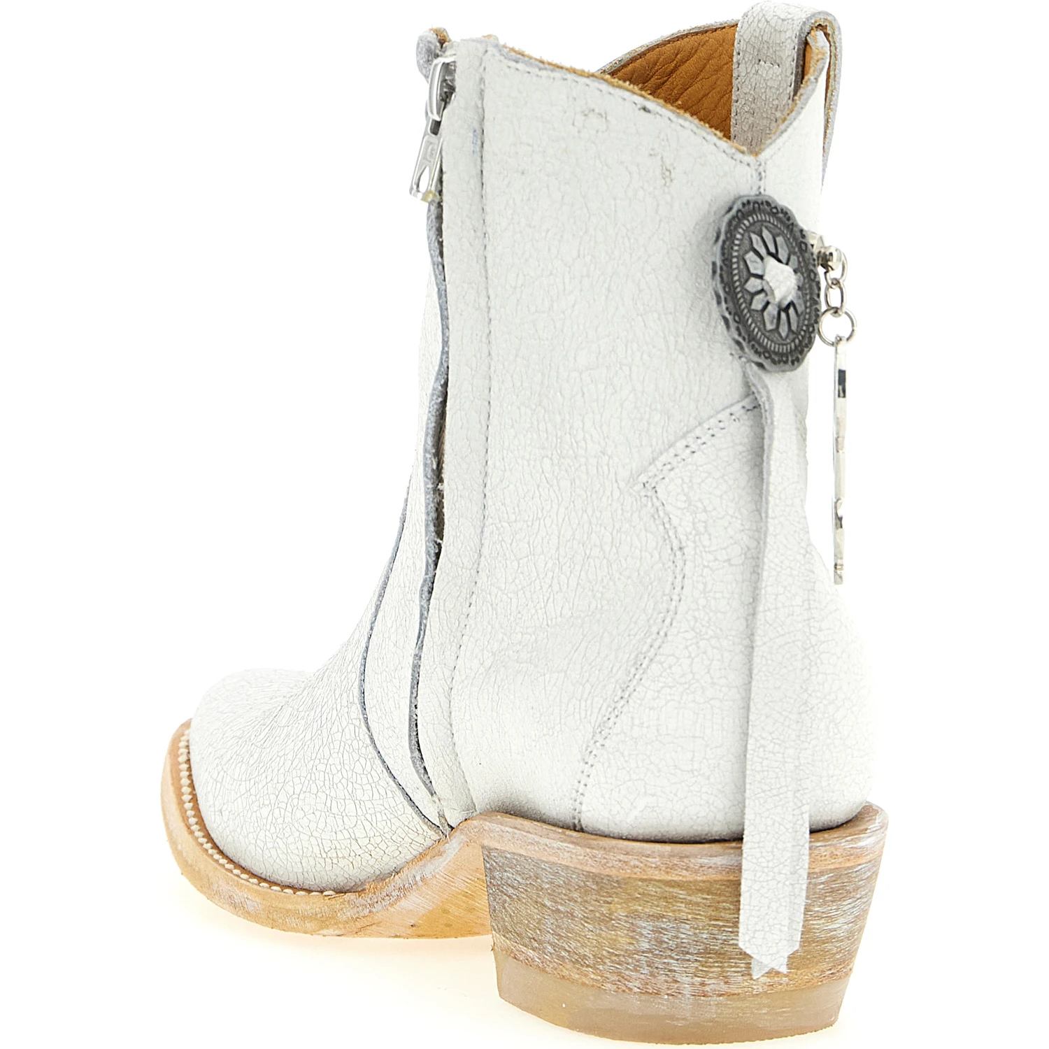 White Cowhide Chelsea Boots