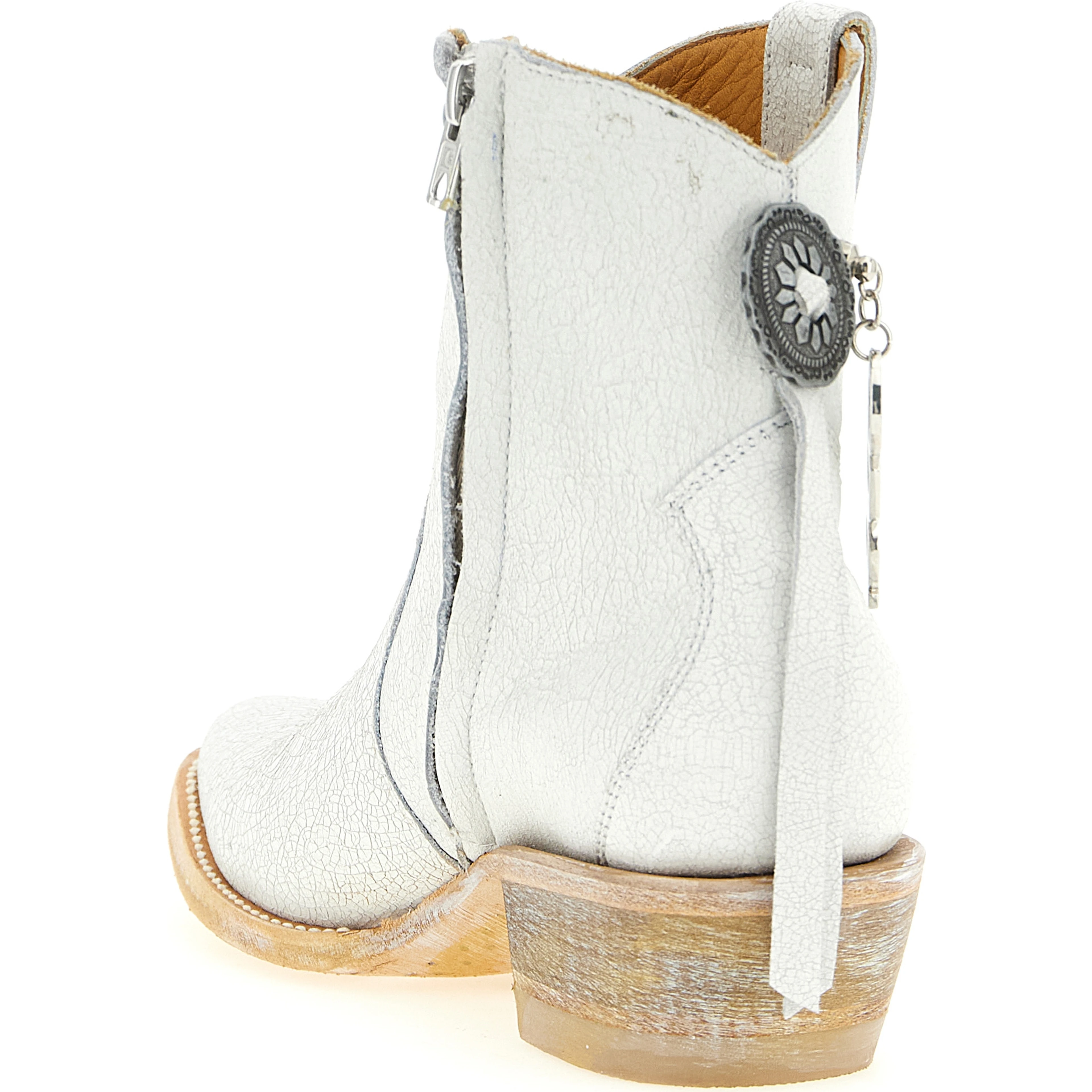 White Cowhide Chelsea Boots