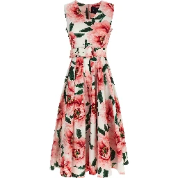 Multicolor Cotton Midi Dress
