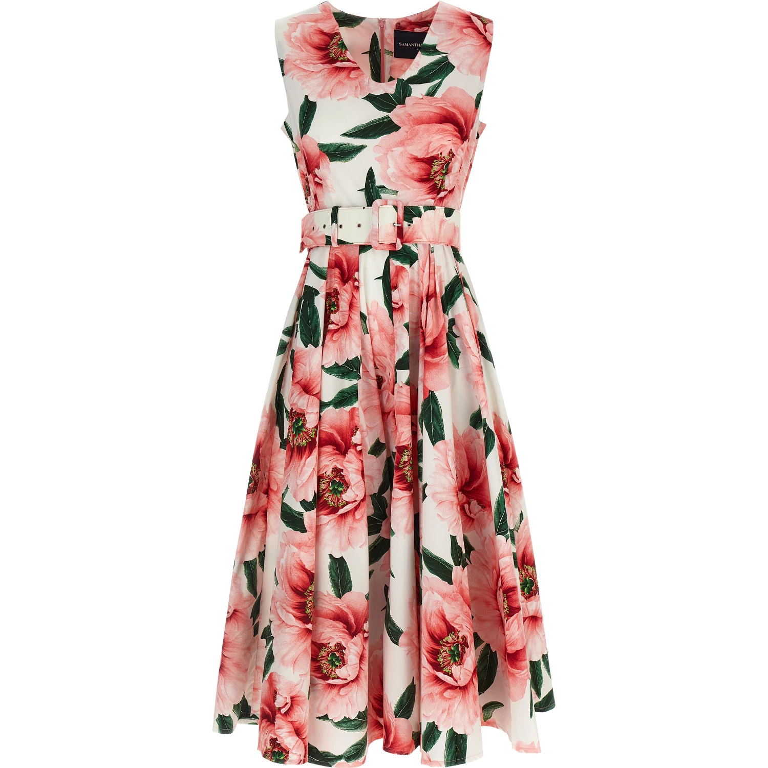 Multicolor Cotton Midi Dress