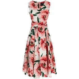 Multicolor Cotton Midi Dress