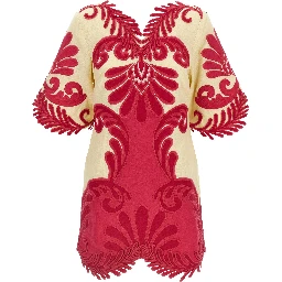 Fuchsia Viscose Short Dress