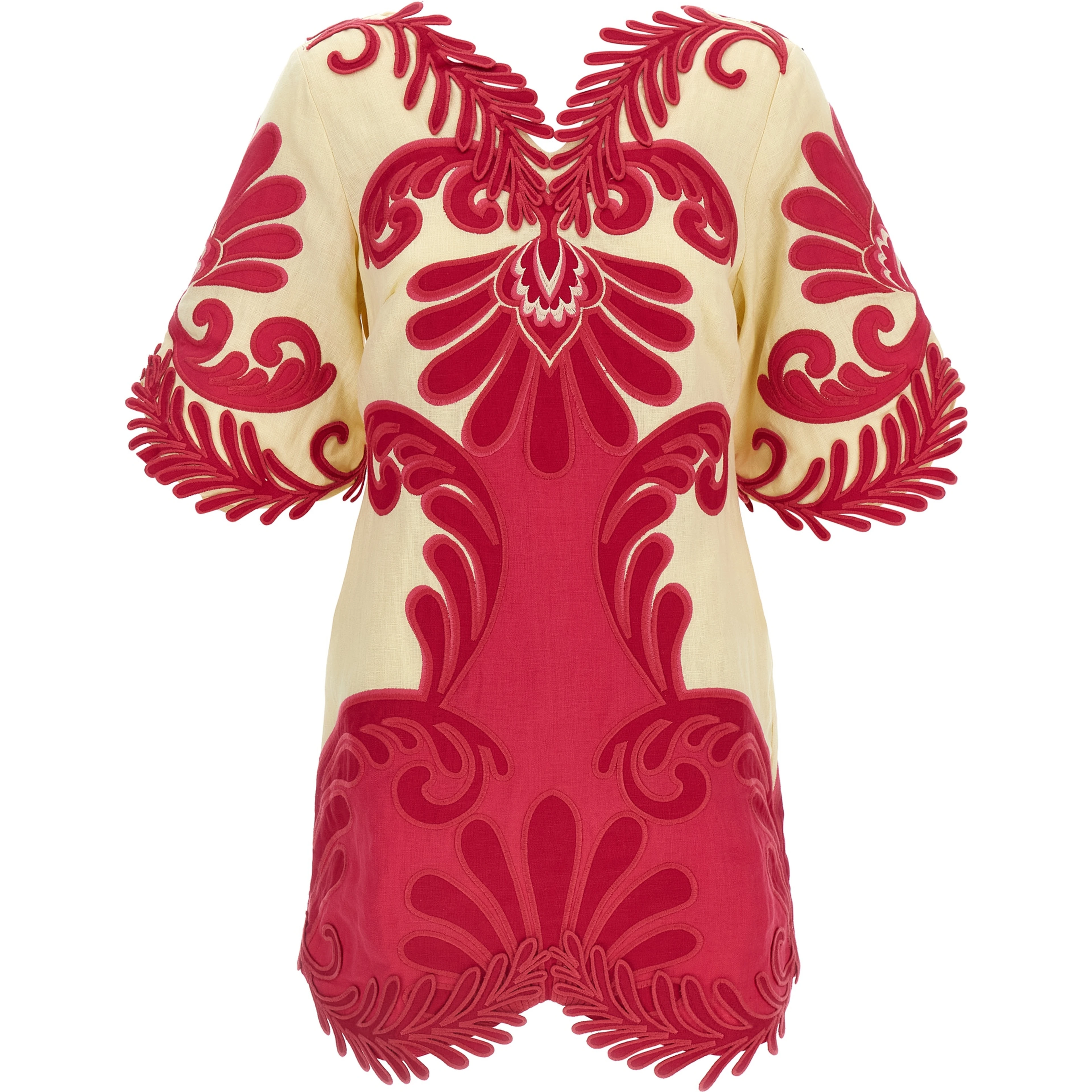 Fuchsia Viscose Short Dress