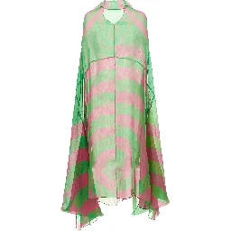 Bicolor Silk Midi Dress