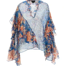 Blue Silk Blouse
