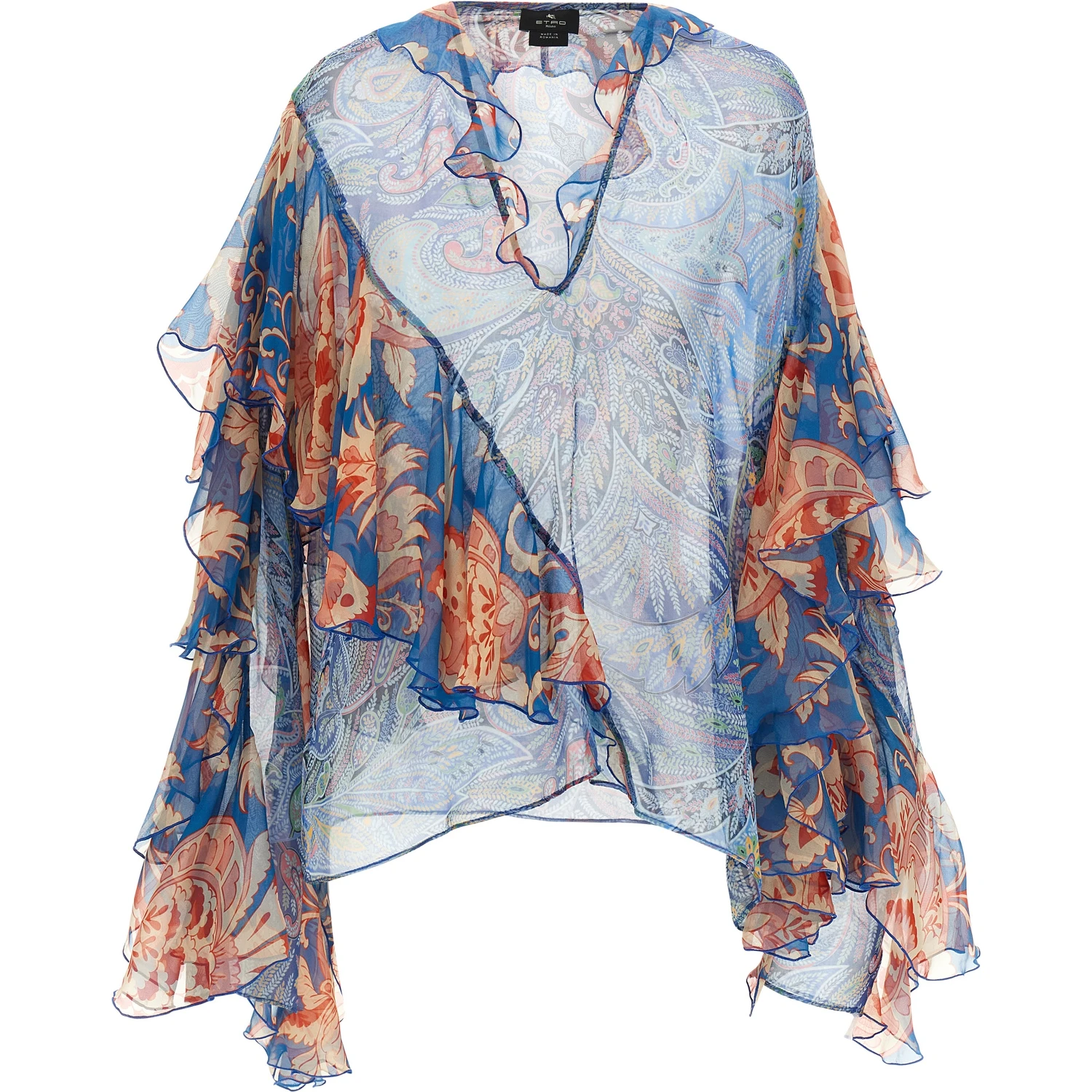 Blue Silk Blouse
