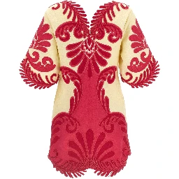 Fuchsia Viscose Short Dress