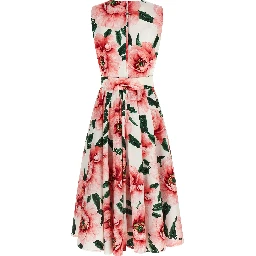 Multicolor Cotton Midi Dress