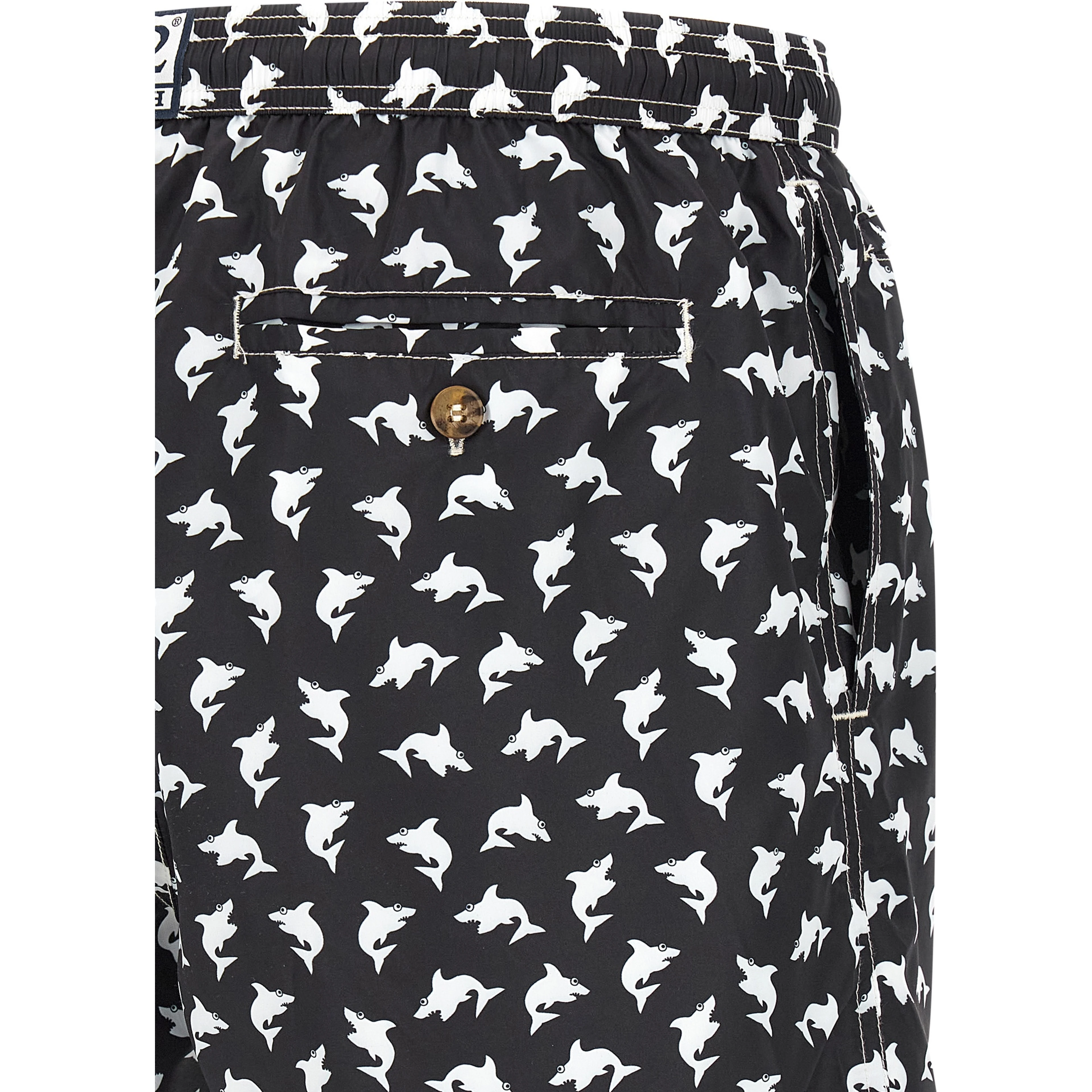 Bicolor Polyester Swim Shorts