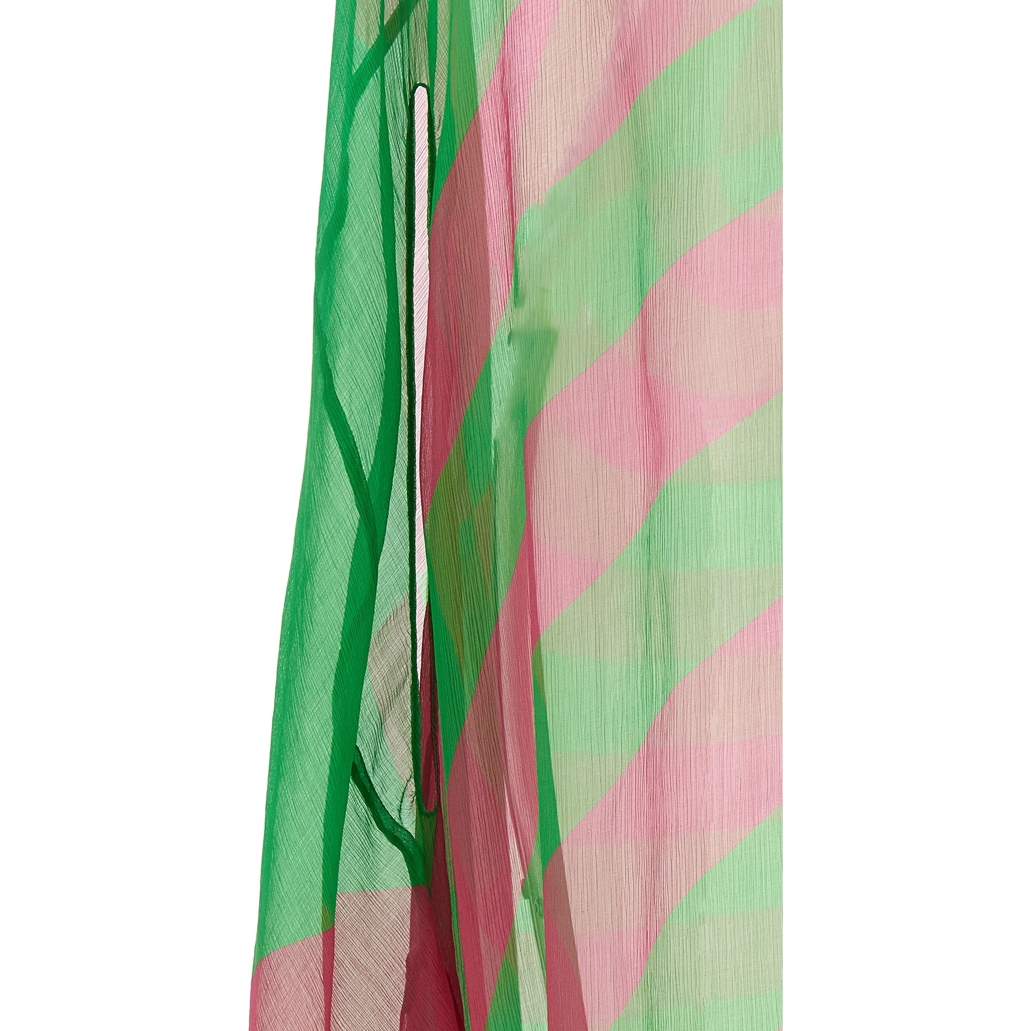 Bicolor Silk Midi Dress