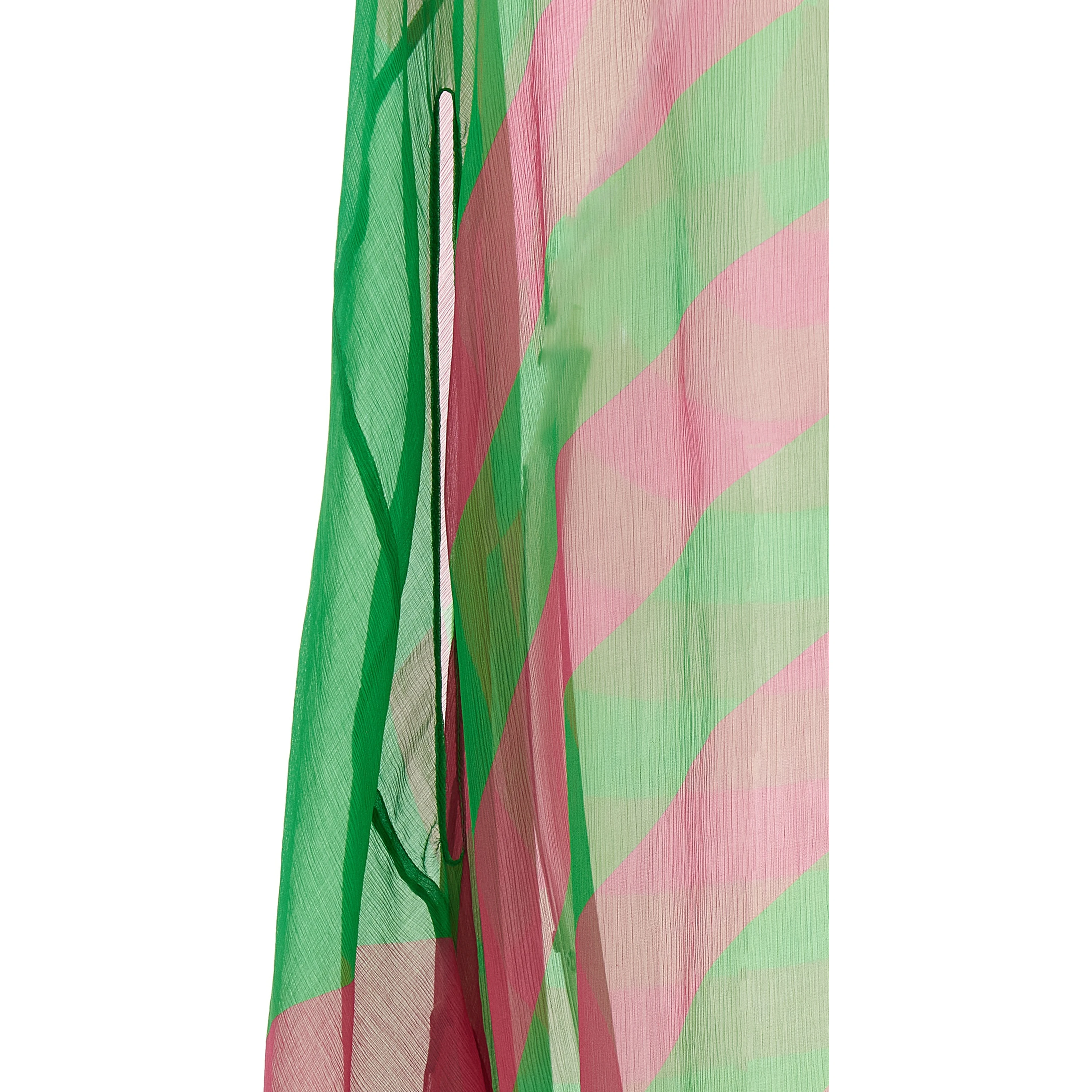 Bicolor Silk Midi Dress