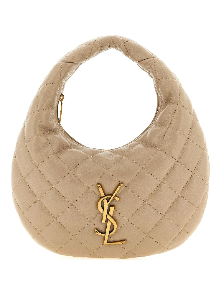 Beige Lamb Leather Handbag