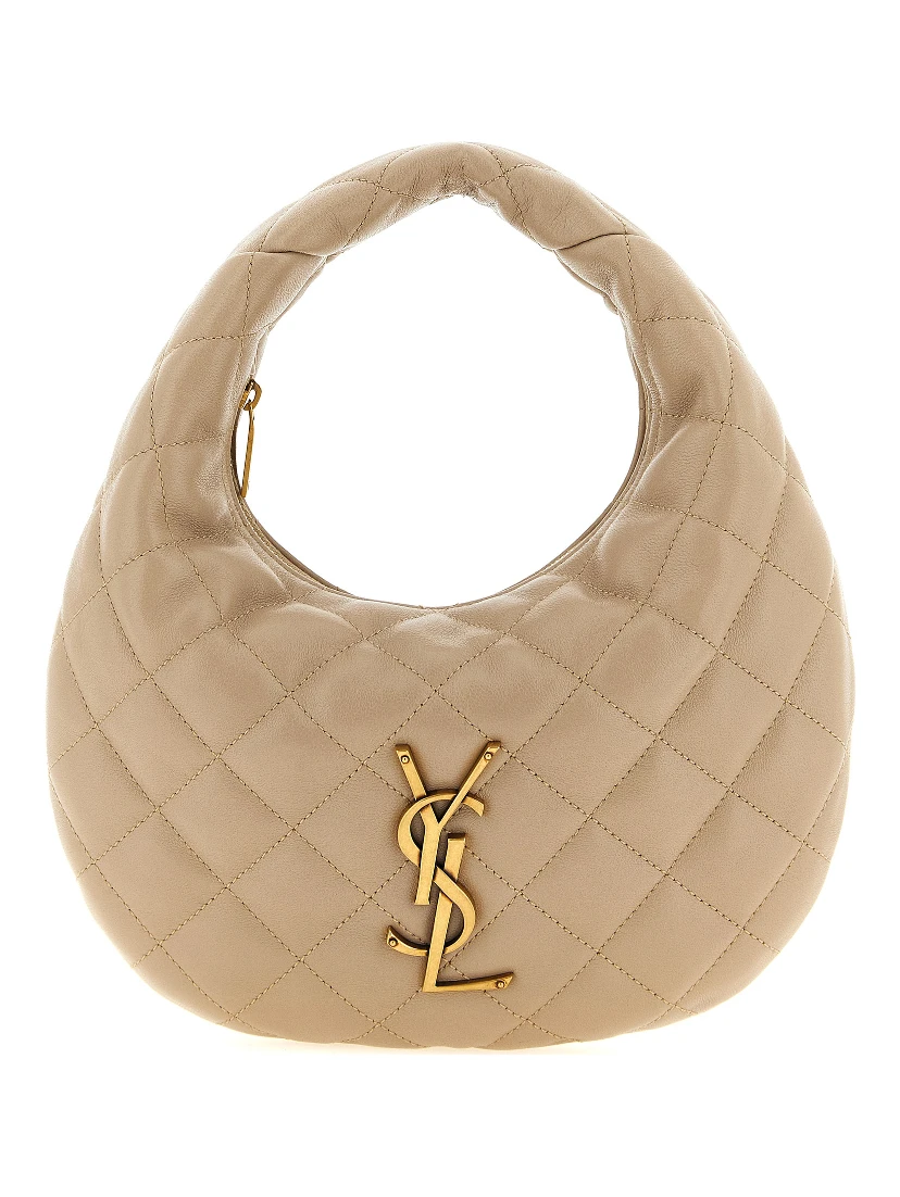 Beige Lamb Leather Handbag