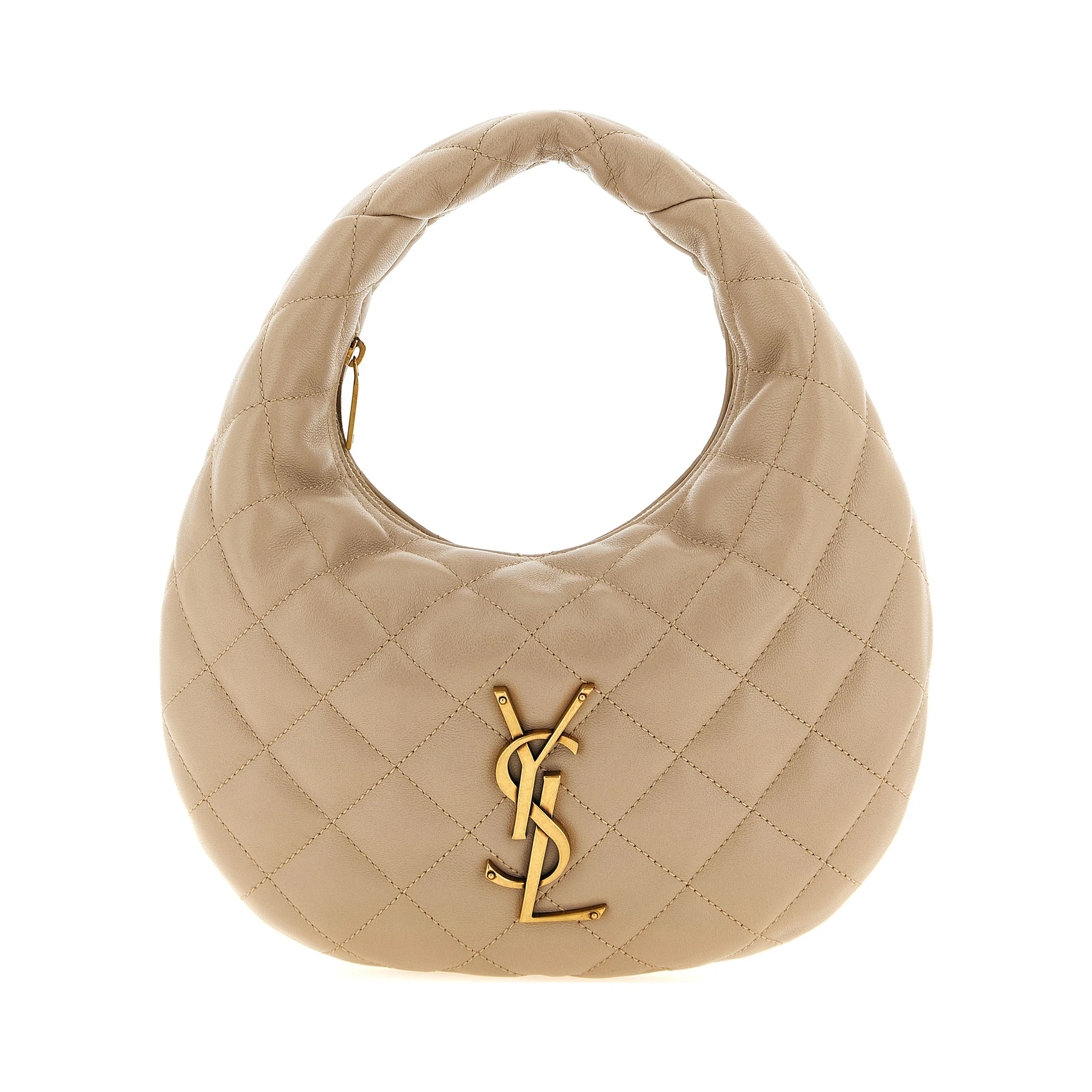 Beige Lamb Leather Handbag