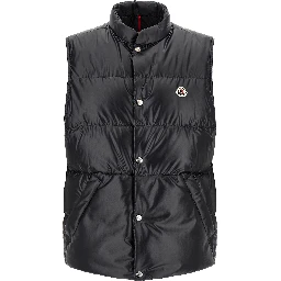 Blue Polyester Sleeveless Jacket