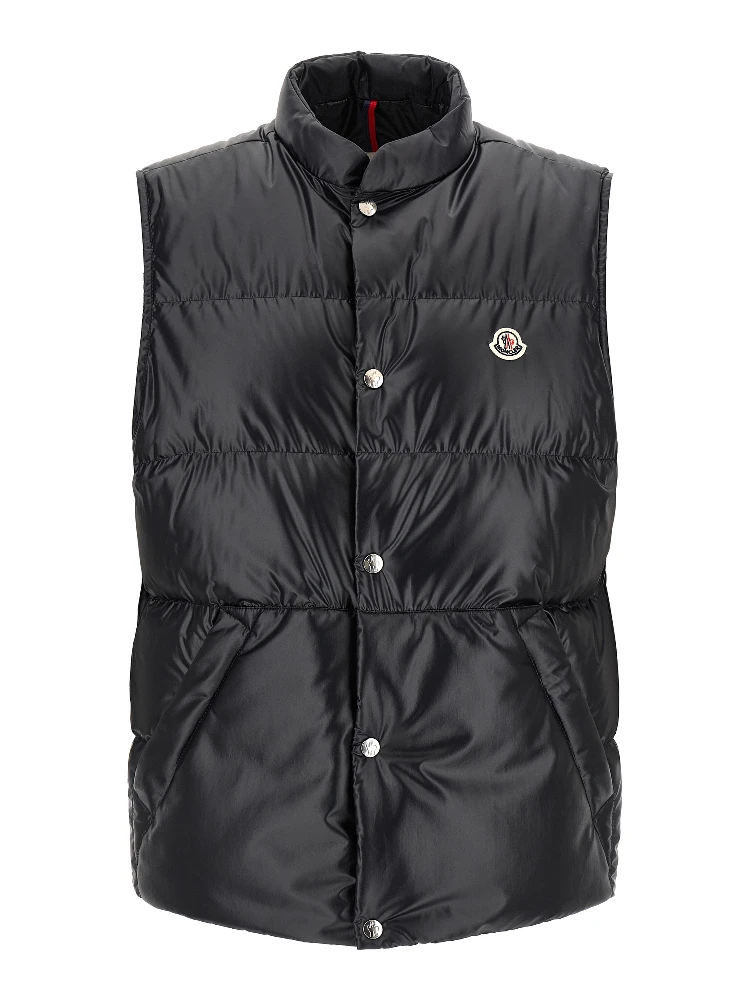 Blue Polyester Sleeveless Jacket