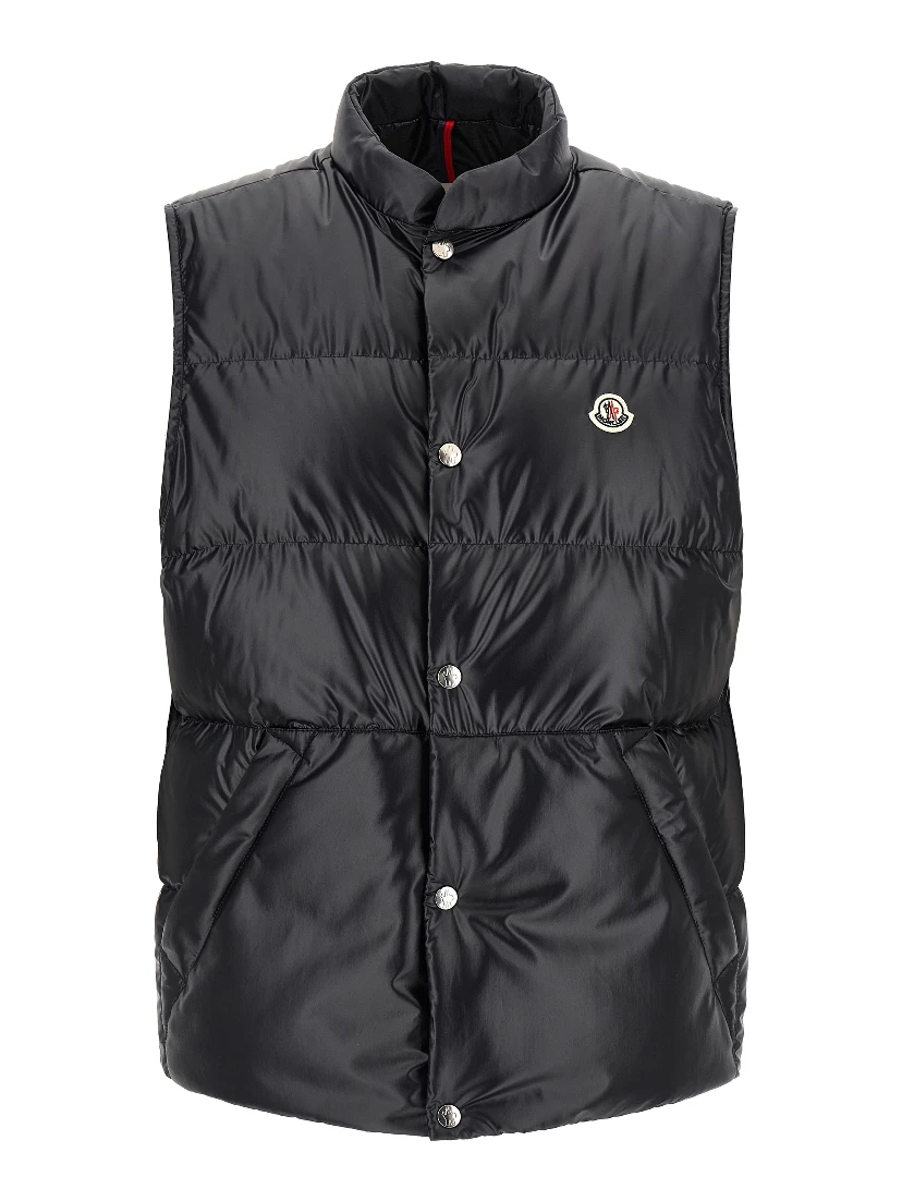 Blue Polyester Sleeveless Jacket