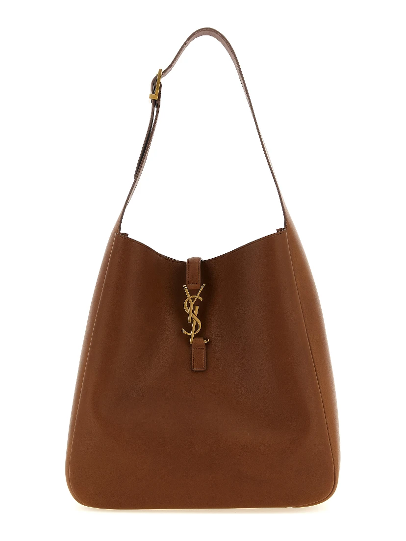 Brown Calfskin Shoulder Bag