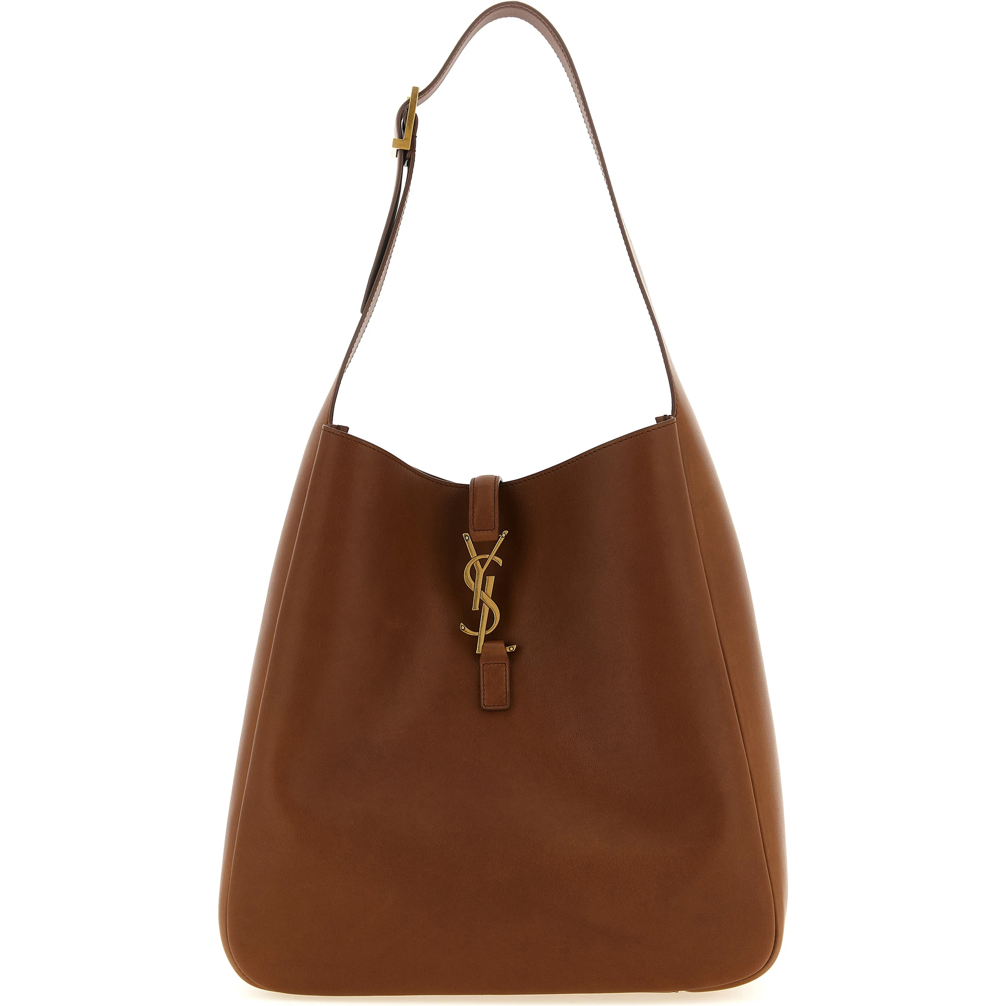 Brown Calfskin Shoulder Bag