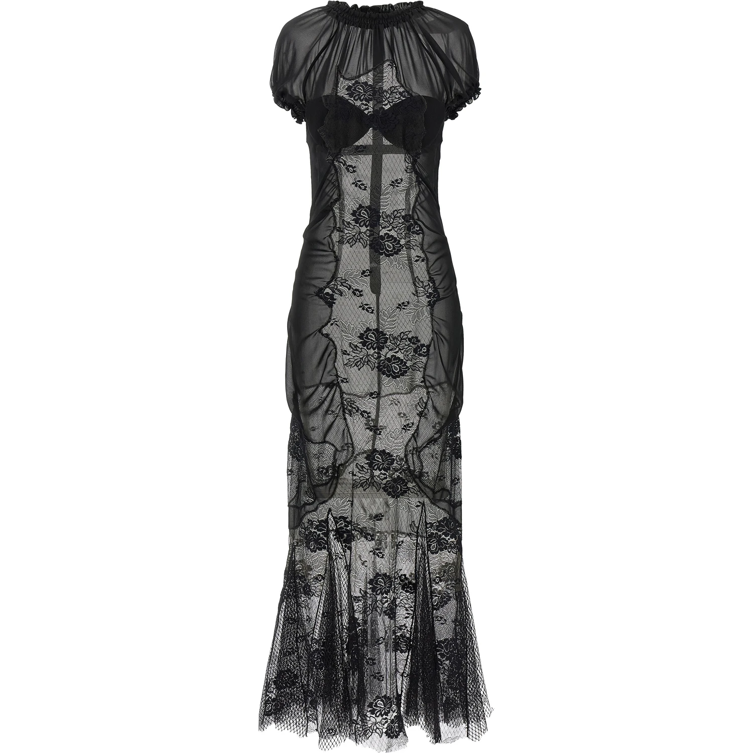 Black Cotton Midi Dress