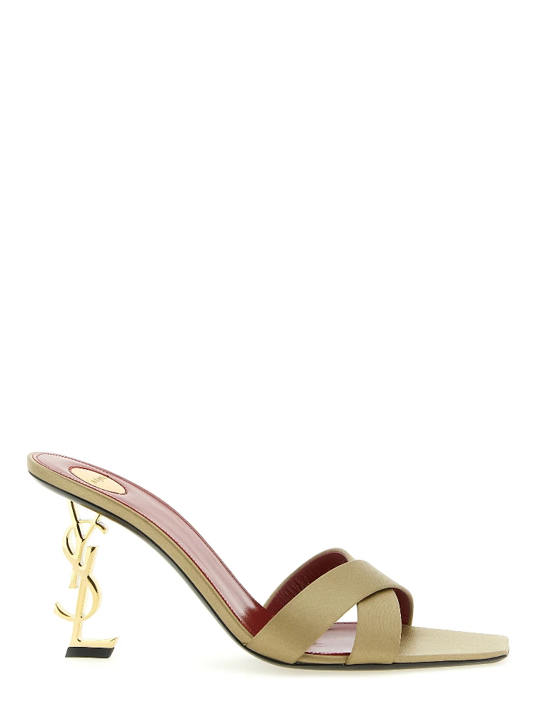 Bicolor Viscose Stiletto Heel Sandals