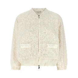White Polyester Cardigan