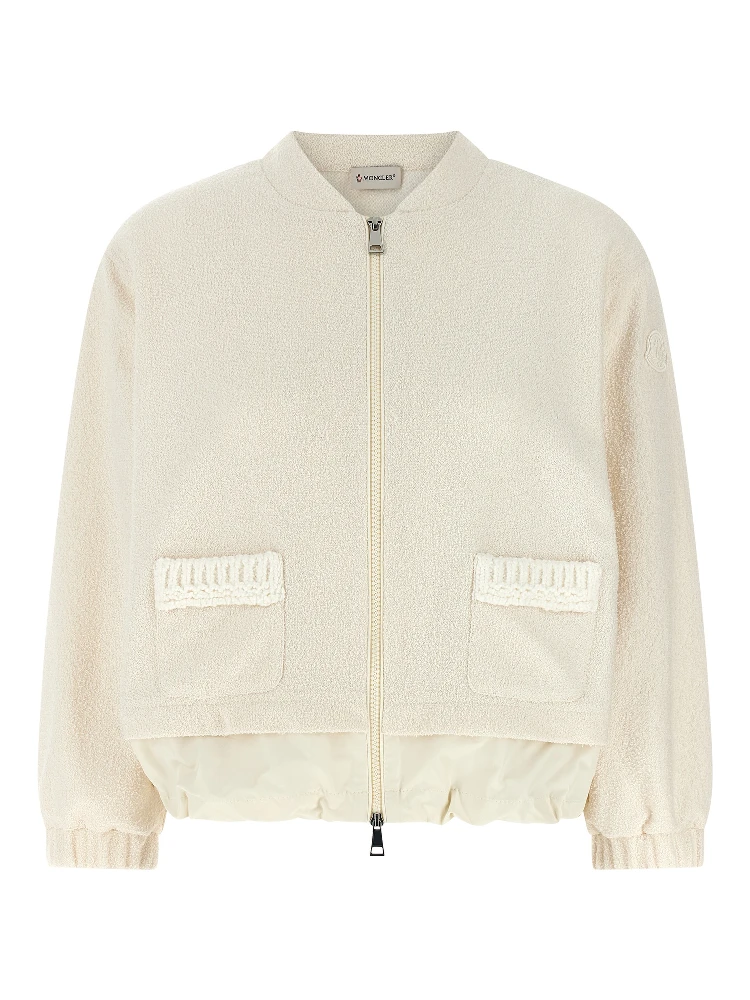 White Polyester Cardigan