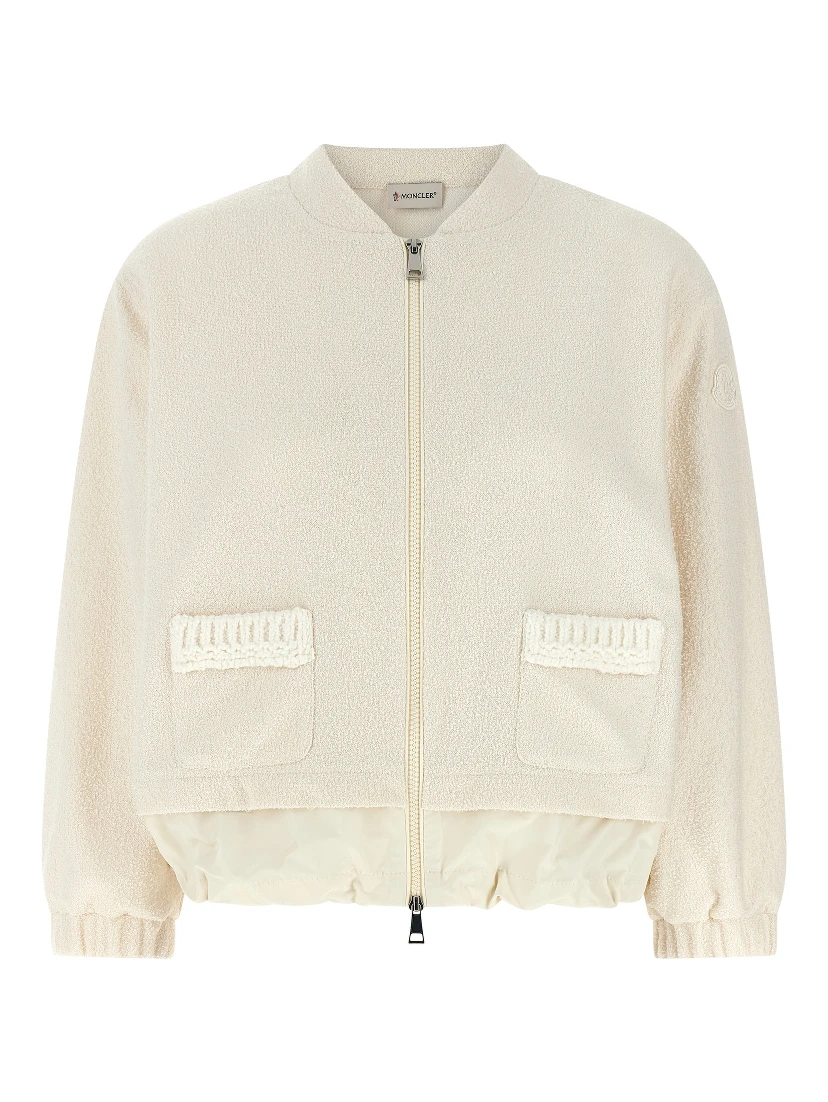 White Polyester Cardigan
