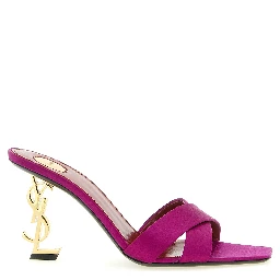 Fuchsia Viscose Stiletto Heel Sandals