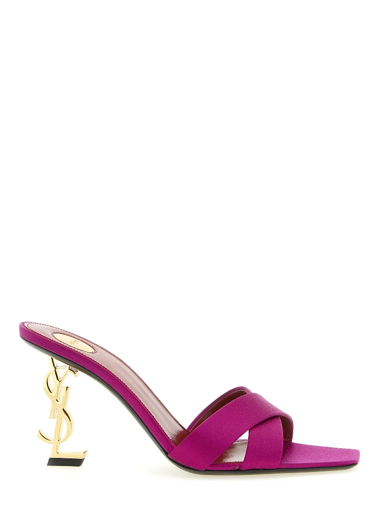 Fuchsia Viscose Stiletto Heel Sandals