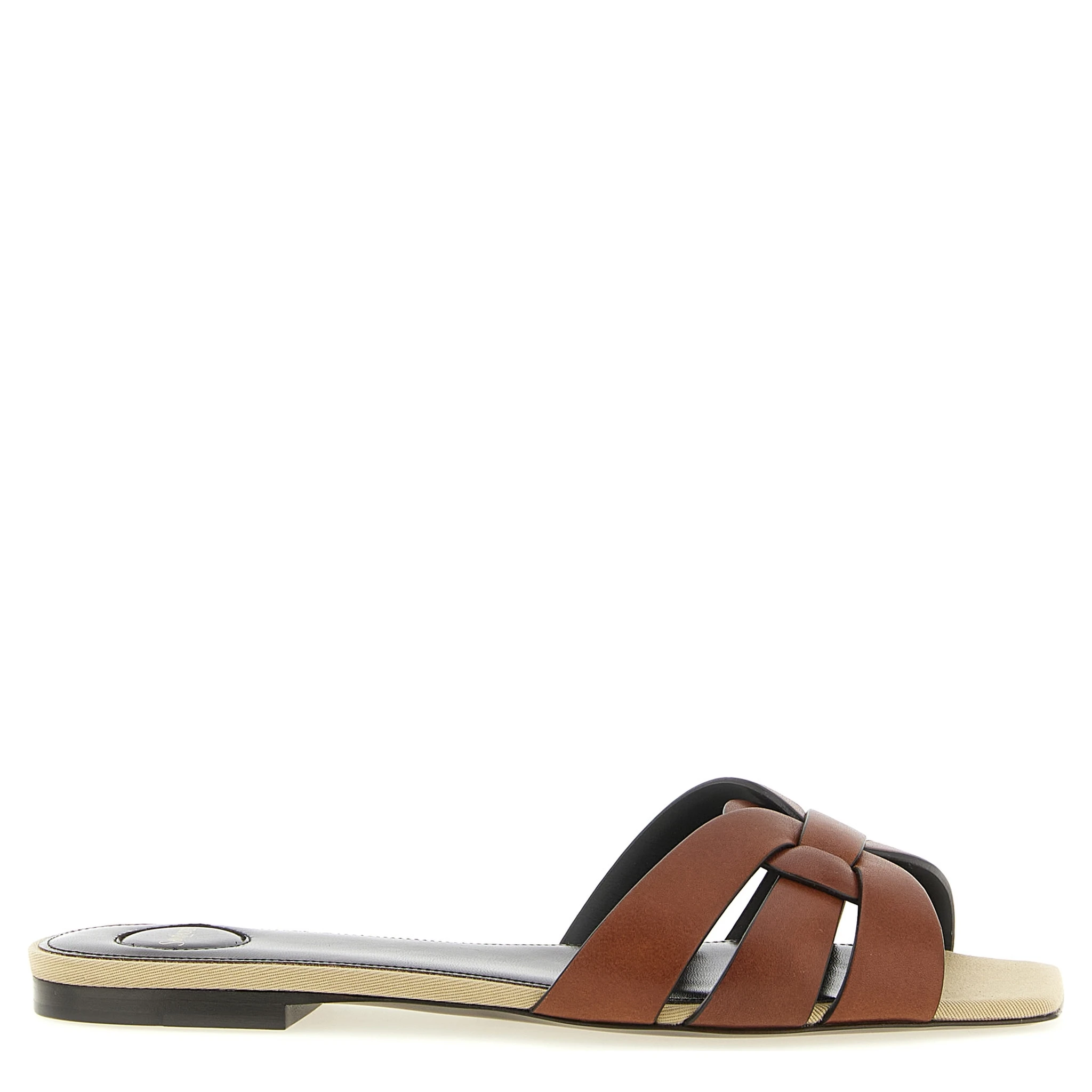 Brown Calfskin Slides