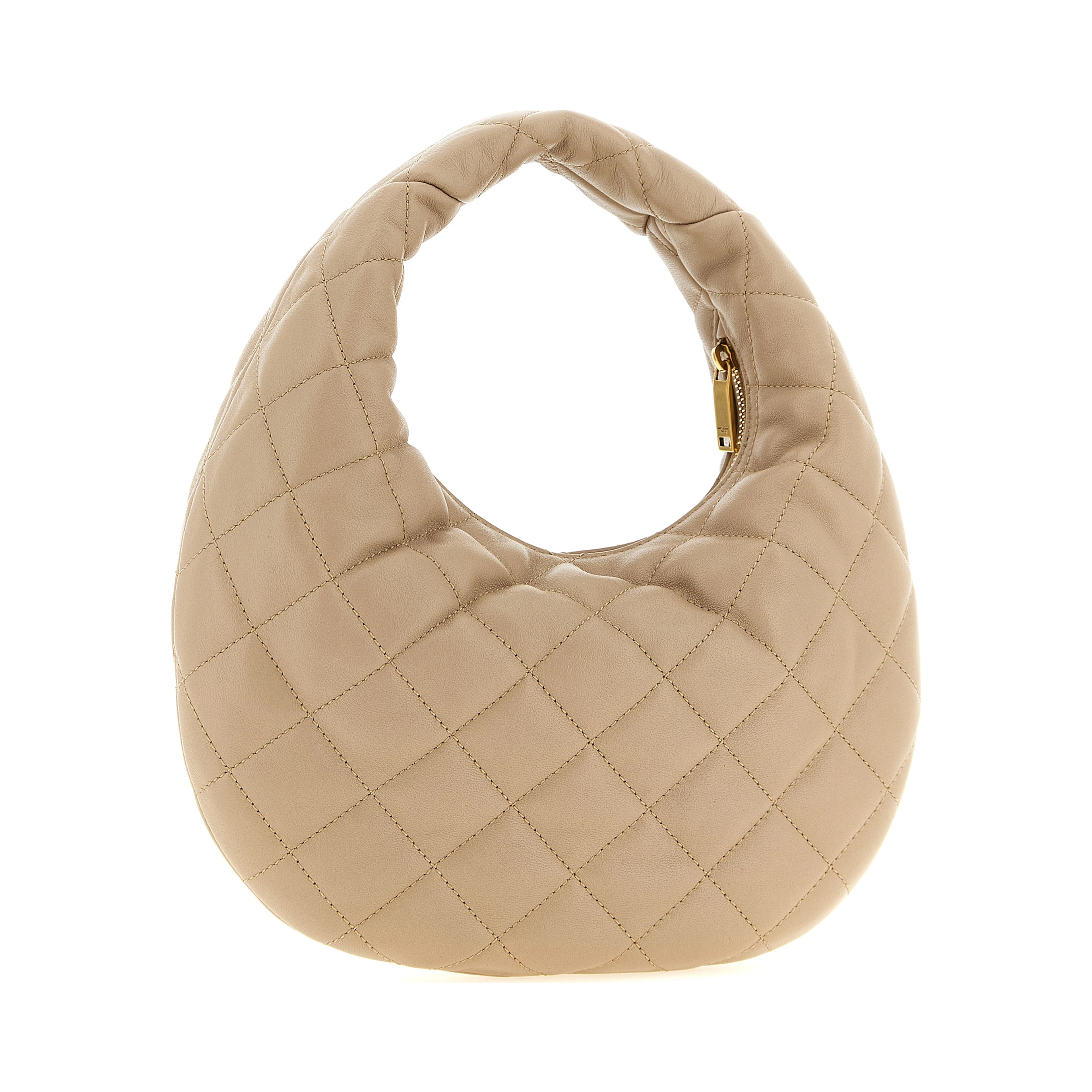 Beige Lamb Leather Handbag