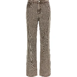 Brown Cotton Straight-Leg Jeans
