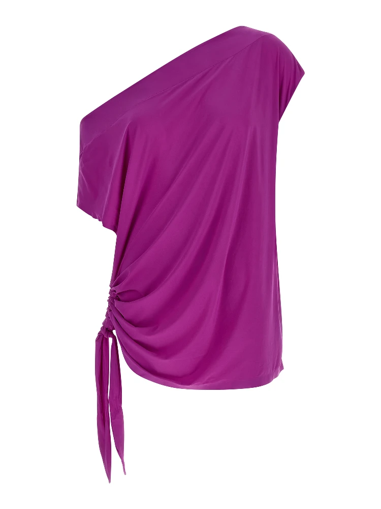 Purple Polyamide Casual Dress