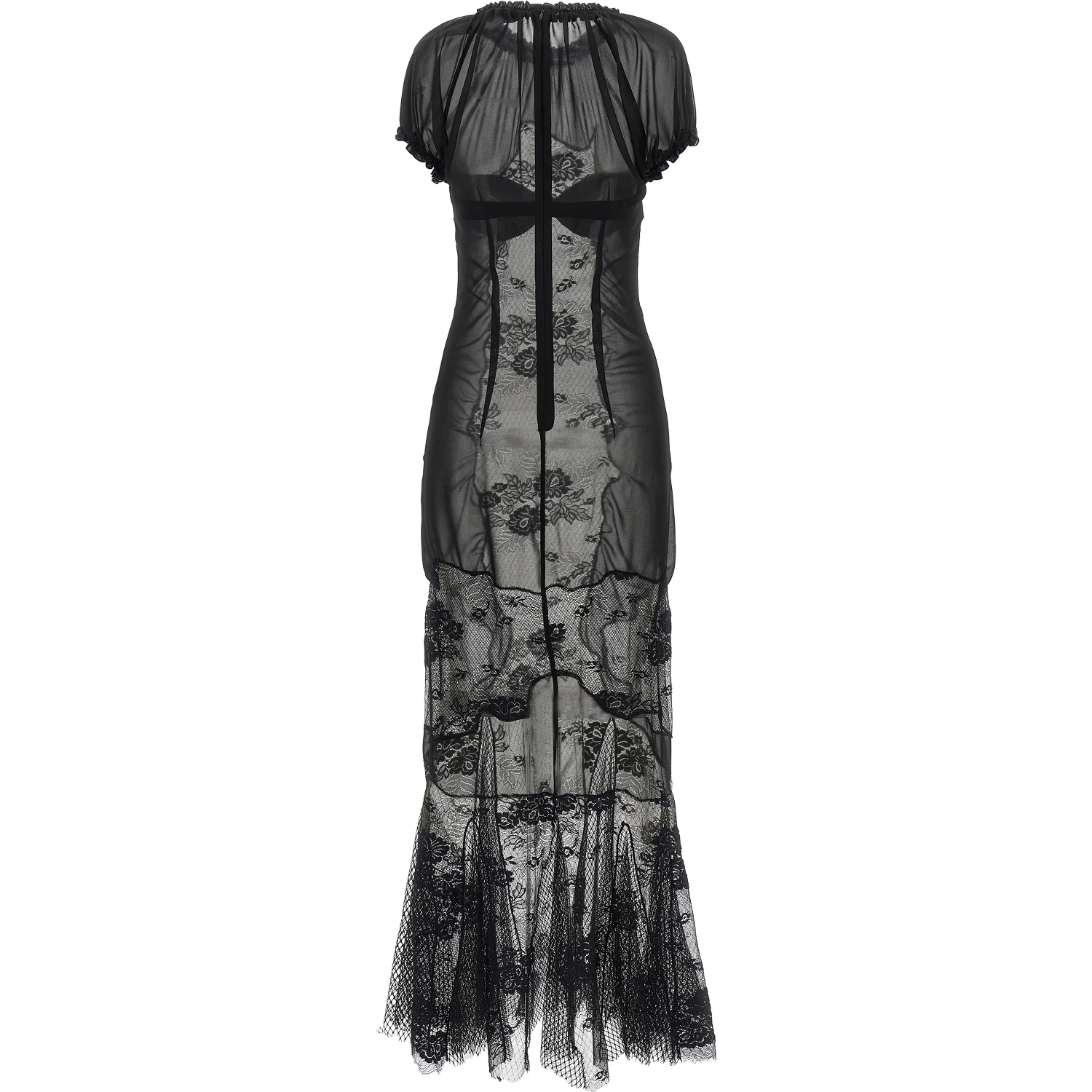 Black Cotton Midi Dress