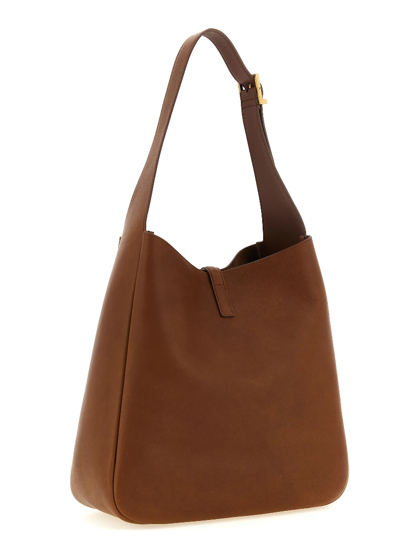 Brown Calfskin Shoulder Bag