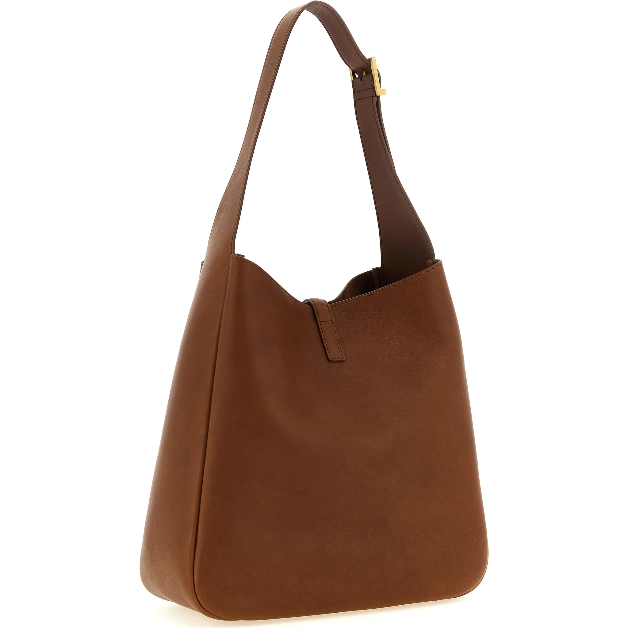 Brown Calfskin Shoulder Bag