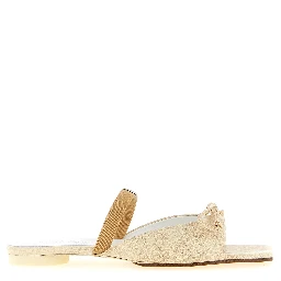 Beige Cowhide Slides